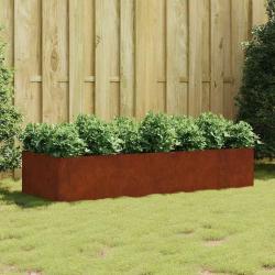 Lit sur&eacute;lev&eacute; de jardin 200x80x40 cm acier corten