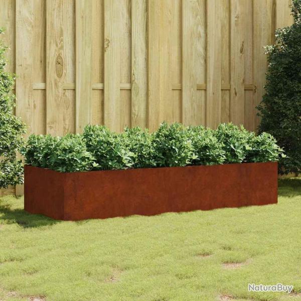 Lit sur�lev� de jardin 200x80x40 cm acier corten