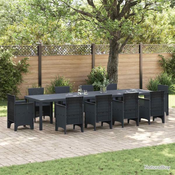 Table de Jardin Anthracite 350 x 100 x 74 cm polyrotin