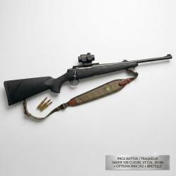 Pack battue carabine Sauer 100 Classic XT cal.30-06 Filet&eacute;e + Point Rouge Optisan RMX 202 + Bretelle
