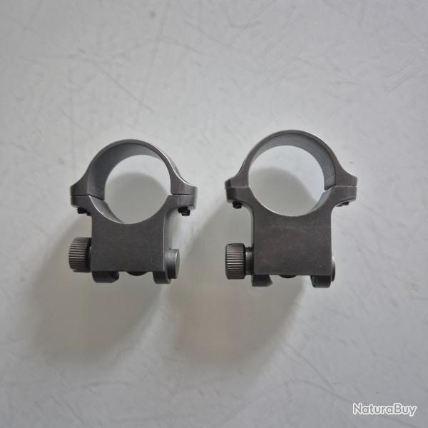 Colliers d'origine RUGER 25,4 mm (1") pour Ruger M77 - Acier Inox Mat / Bronze