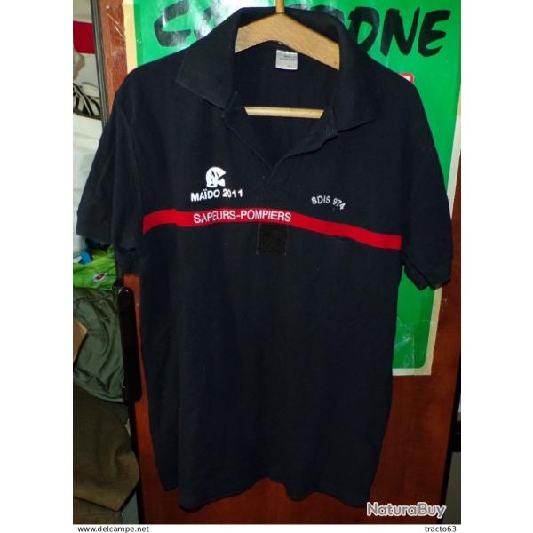 POLO DES SAPEURS-POMPIERS MAIDO 2011 SDIS 974  , TAILLE 104 SOIT L OU 41-42   ,� ETAT NEUF VOIR PHOT