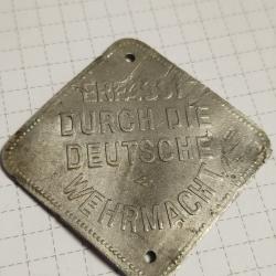 Ancienne plaque allemande