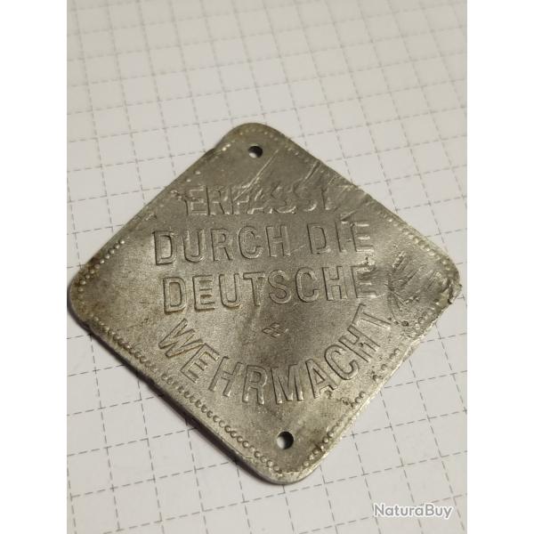 Ancienne plaque allemande