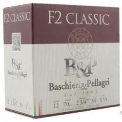Cartouches Baschieri & Pellagri F2 classic calibre 12/70 34g n&deg;7 bourre jupe x25