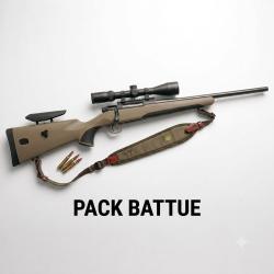 Pack Battue carabine MAUSER M18 Feldjagb cal.300win Flut&eacute; Filet&eacute; + lunette 1-6x24 Optisan + bretelle