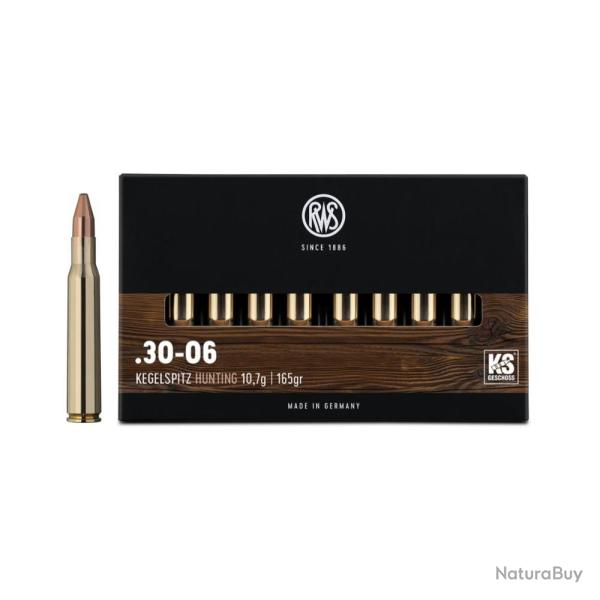 Munitions RWS .30-06 Springfield KS 10,7g 165 Gr - Boite de 20 - RWS 30-06 KS 10.7g