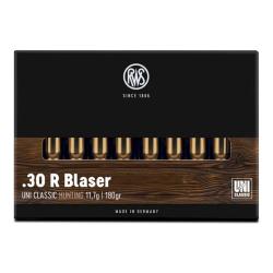 Munitions RWS .30 R Blaser UNI Classic 11,7 g 180Gr - Bte 20 - RWS 30R Blaser UNI 11.7g