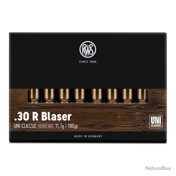 Munitions RWS .30 R Blaser UNI Classic 11,7 g 180Gr - Bte 20 - RWS 30R Blaser UNI 11.7g