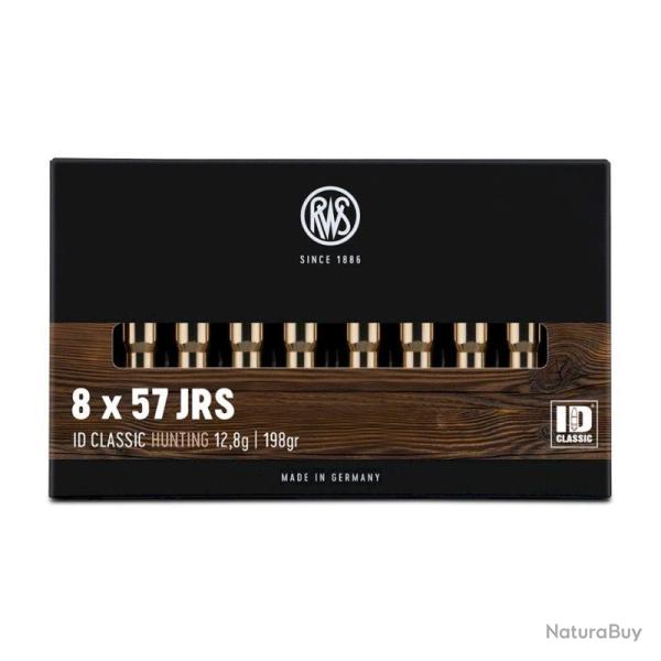 Munitions RWS 8x57 JRS ID Classic 12,8 g - 198 gr - Bte 20 - RWS 8.57JRS ID 12.8g