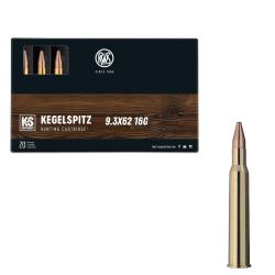 Cartouches (x20) KS 9.3x62 16,0g 247 GR - RWS - RWS 9.3.62 KS 16g