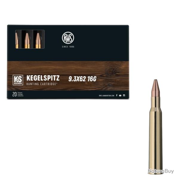 Cartouches (x20) KS 9.3x62 16,0g 247 GR - RWS - RWS 9.3.62 KS 16g