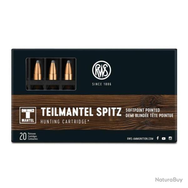 Munitions RWS .222 Rem TMS (Teilmantel Spitz) 3,24g - Boite de 20 - 222 REM TMS 3,24g