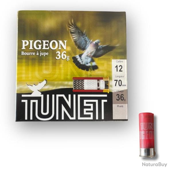 Cartouches x25 Pigeon Bourre � jupe 36g - Tunet - cart 25 pigeon 36g 4