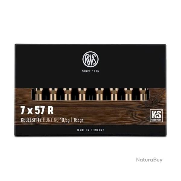 Cartouches (x20) KS 7x57R 10.5g 162 GR - RWS - 7x57R 10.5g KS RWS