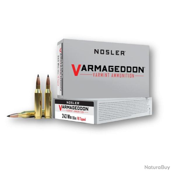 Munitions Nosler .243 Win Varmageddon 55gr - Boite de 20 - Nosler VARMA 243 win 55
