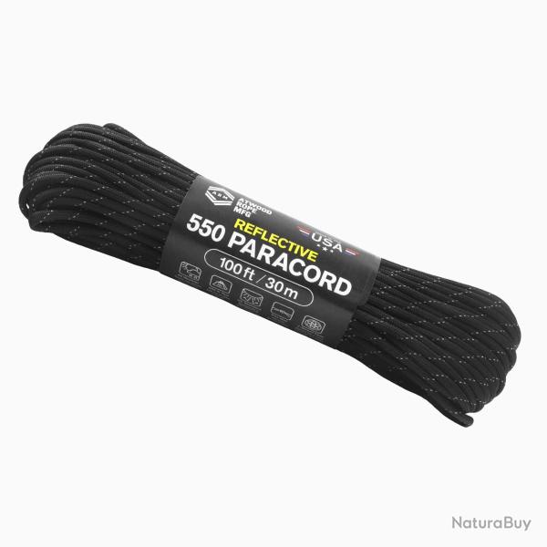 Paracord 550 r�fl�chissante 15m Noir