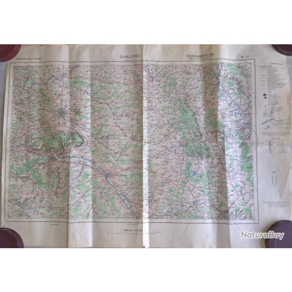 Carte �tat major Allemande WW2 Ch�lons 1941