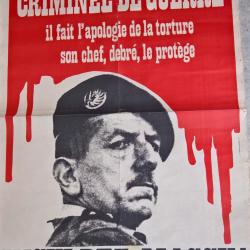 Affiche INCULPEZ MASSU, anti G&eacute;n&eacute;ral Massu guerre d'Alg&eacute;rie