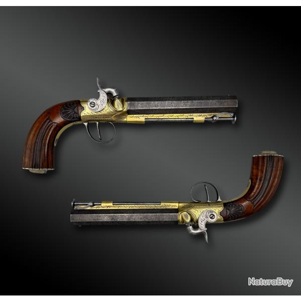 PAIRE de PISTOLET � coffre - Li�ge, Belgique - XIX�me si�cle