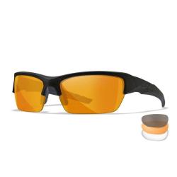Lunettes balistiques Wiley X WX Valor kit 3 verres interchangeables Noir Neutre / Fum&eacute; / Light Rust