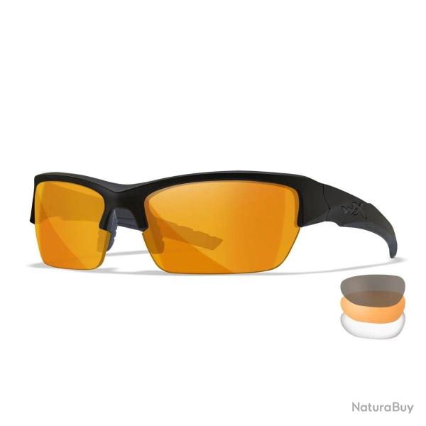 Lunettes balistiques Wiley X WX Valor kit 3 verres interchangeables Noir Neutre / Fum� / Light Rust