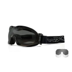Masque balistique Wiley X Nerve 2 &eacute;crans Fum&eacute; / Neutre Noir
