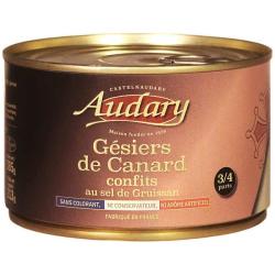 G&eacute;siers de canard confits au sel de Gruissan - Bocal de 385g (poids net 213g)
