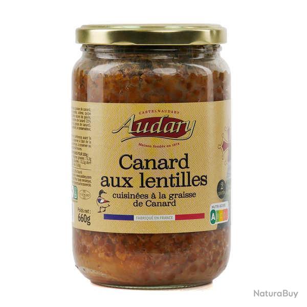 Canard aux lentilles cuisin� � la graisse de canard - Bo�te de 660g (2 parts)