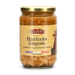Haricots Lingots cuisin&eacute;s &agrave; la graisse de canard - Bocal 660g