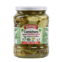 Cornichons polonais pour hamburgers en rondelles - Pot de 660g