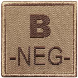 Patch Groupe sanguin - Tissu Tan B N&eacute;gatif