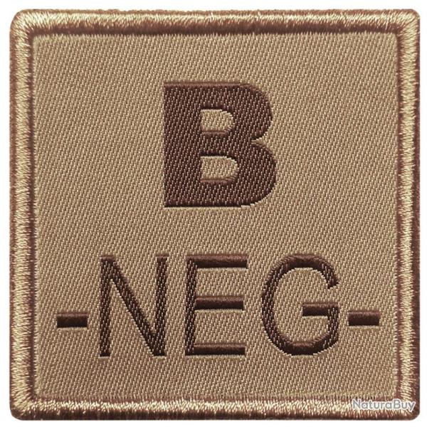 Patch Groupe sanguin - Tissu Tan B N�gatif