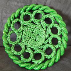 Centre de table corbeille tressee - Jerome Massier Fils - Vallauris - Vert