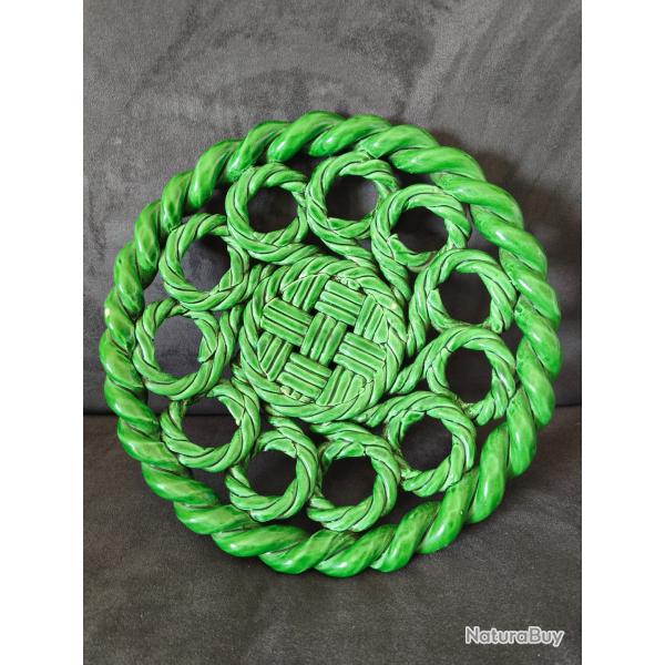 Centre de table corbeille tressee - Jerome Massier Fils - Vallauris - Vert