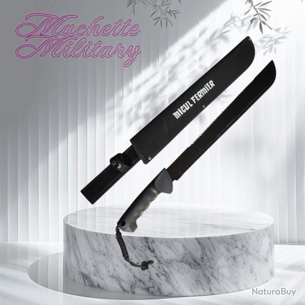 Grande Machette Military Guide de Brousse Lame Acier Inox Manche Abs Etui Nylon Treck Amazonie