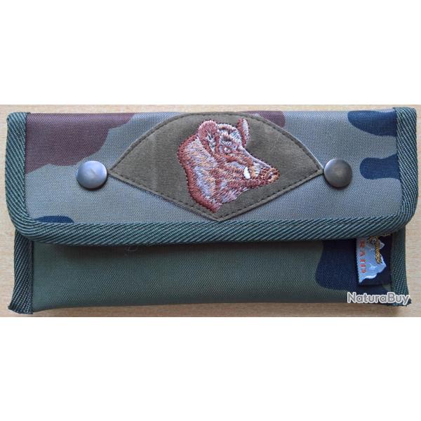 Promotion ! Pochette � balles pour chasseurs, broderie sanglier