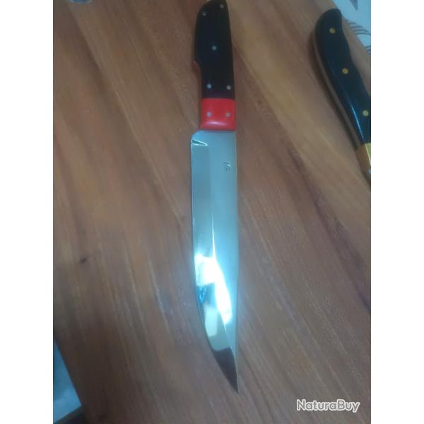 ( MG ) G�rard Masse , lame de 17,5 CMS manche micarta .Tr�s maniable tranchant rasoir !!