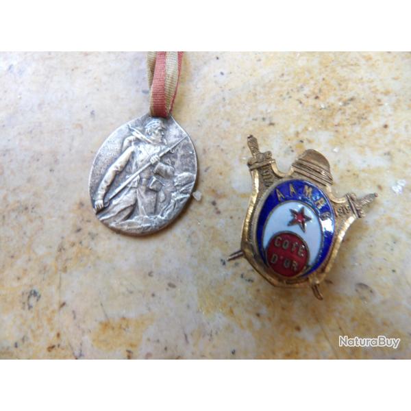 insigne AAMRG 1914 1919 mutil� bless� r�form�s C�te d'or Anciens Combattants +comit� f�tes de  Dijon