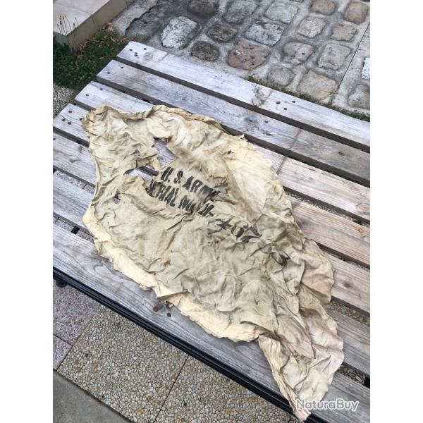 morceau parachute us paratrooper normandie ww2 MARQUAGE US ARMY SERIAL 41-46768