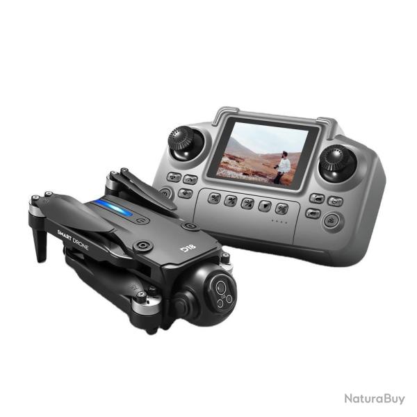 Drone Pliable D18 Moteur Sans Balais Double Camera HD Telecommande Ecran Inclus FPV Outdoor
