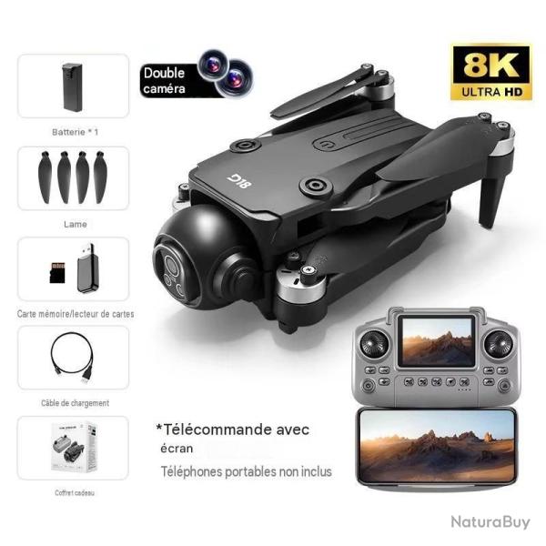 Drone D18 Cam�ra A�rienne HD T�l�commande �cran Int�gr� Moteur Brushless GPS Inclinable