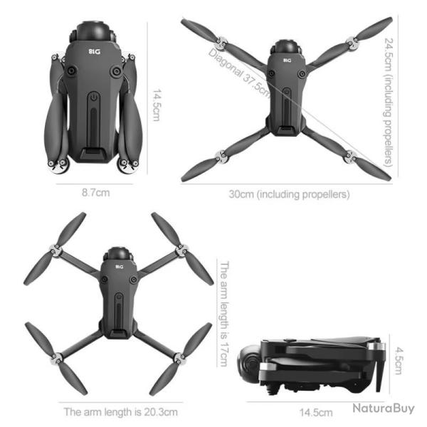 Drone Cam�ra HD D18 Moteur Sans Balais T�l�commande *Ench�re* Avec �cran FPV �vitement Obstacles