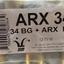 Cartouches JOCKER ARX 34 calibre 12/70 34g Bourre grasse + arx n&deg;9 x25