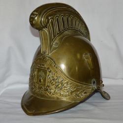 CASQUE OFFICIER DE SAPEUR POMPIER Mle 1855/72-VILLE DE FLERS (ORNE)-BELLE EPOQUE 1870/1900