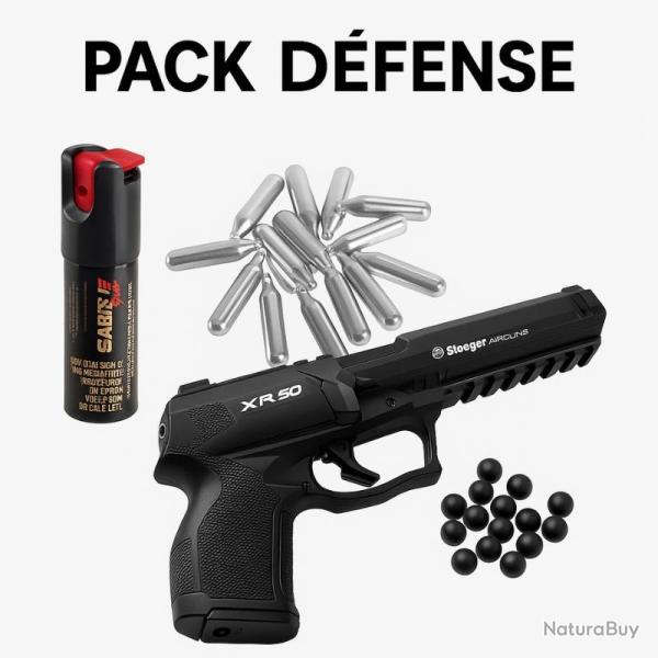 Pack d�fense - Revolver Stoeger Co2 (12,6 joules) + Bombe Lacrymog�ne + 5 Co2 - Kit defense