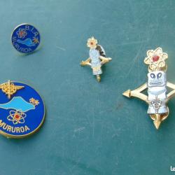 Lot insignes pin's militaires base interarm&eacute;es de mururoa