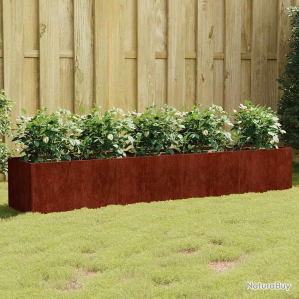 Lit sur�lev� de jardin 200x40x40 cm acier corten