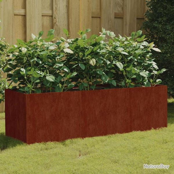 Lit sur�lev� de jardin 120x40x40 cm acier corten