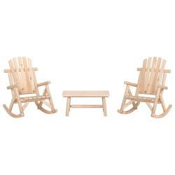 Ensemble de salon de jardin 3 pcs bois massif d'&eacute;pic&eacute;a